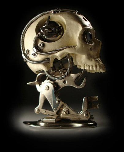 ROBOTIC CYBORG BIOMECHANICAL SKULL BY ARTIST CHRISTOPHER CONTE