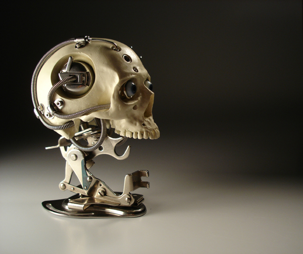 ROBOTIC CYBORG BIOMECHANICAL SKULL BY ARTIST CHRISTOPHER CONTE